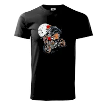 Kreslený vlk na motorke Kreslený vlk na motorke