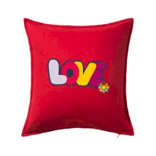 Love nápis s kvetinou