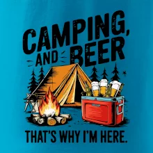 Černý nápis nápis Camping and beer