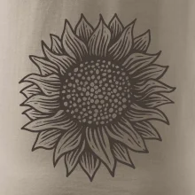 Slnečnica kreslená čiernobiela