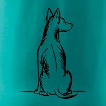 Pes kreslený zozadu