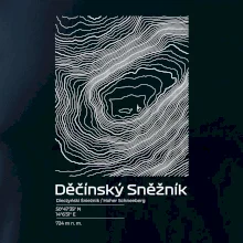 Děčínský Sněžník - vrstevnice v obdĺžniku