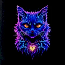 Fialovo modrá mačka so srdcom