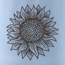 Slnečnica kreslená čiernobiela