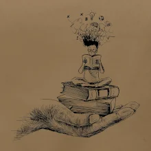 Čitateľ - ruka kreslená