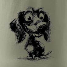 Čiernobiela karikatúra jazvečík