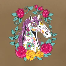 Kôň farebný s kvetinami