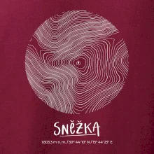 Sněžka - vrstevnice v kruhu