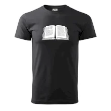 Kniha čiernobiela otvorená s textom