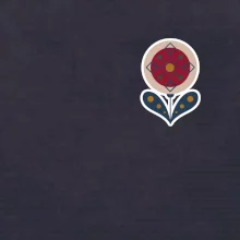 Folklór na prsníku kvetina guľatá