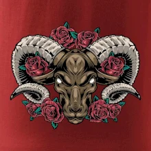 Hlava barana s ružami