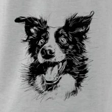 Čiernobiela karikatúra Border kólia