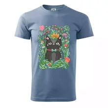 Mačka s kvetmi maľované