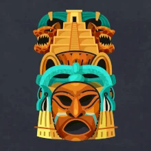 Mayová maska s pyramídou