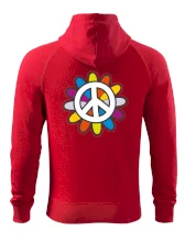 Peace symbol s kreslenou kvetinou