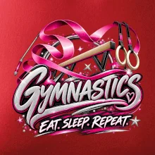 Gymnastická stuha a kruhy eat sleep repeat