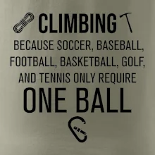 Climbing beacause one ball