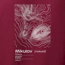 Mikulov - vrstevnice v obdĺžniku