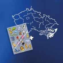 Tričko s mapou + ZOO nažehlovačky
