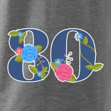 Kvetinové číslo kreslené - 80