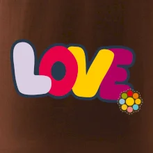 Love nápis s kvetinou