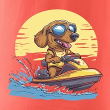 Jazvečík na vodnom skútri