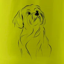 Lhasa Apso čierny nákres slabej linky