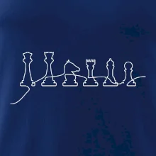 Šachové figúrky v rade - obrys