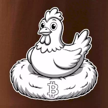 Kurča sediace na bitcoinovom hniezde