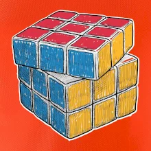 Rubikova kocka kreslená