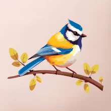 Sýkorka modrinka kreslená