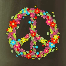 Peace symbol červené kvety