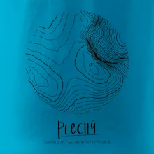 Plechý - vrstevnice v kruhu