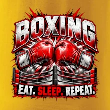 Boxerské rukavice v ringu eat sleep repeat