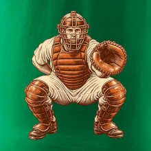 Baseballový catcher retro rytina