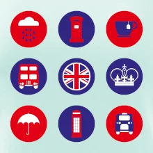 Anglicko symboly v kruhoch