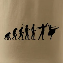 Evolúcia tanec - muž a žena so sukňou