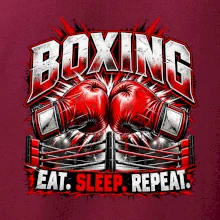 Boxerské rukavice v ringu eat sleep repeat