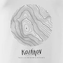 Kozákov - vrstevnice v kruhu