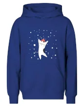 Veselá mačka v zimnej čiapke