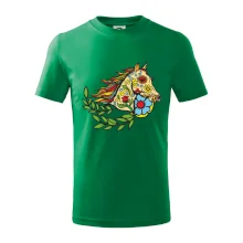 Kôň farebný s listami