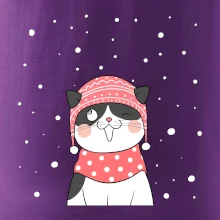 Mačka v zimnej čiapke