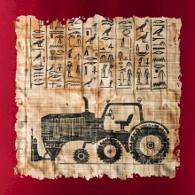 Egyptské hieroglyfy traktor