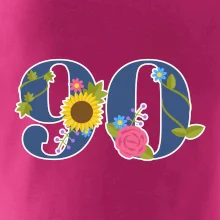 Kvetinové číslo kreslené - 90