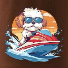 Bišónik na vodnom skútri