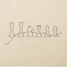 Šachové figúrky v rade - obrys