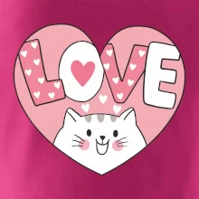 Mačka love - ružové srdce