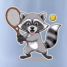 Mýval hrá tenis kreslený