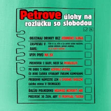 Tričko na rozlúčku s úlohami vpredu