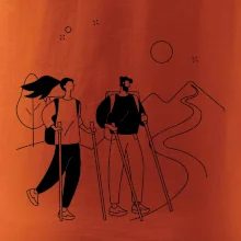 Kreslený pár na výlete